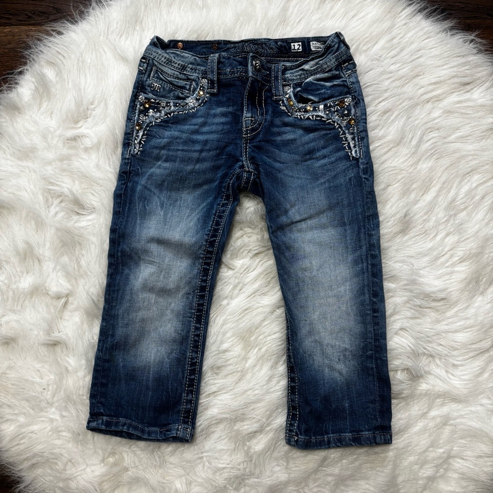 Miss Me Blue Denim Jean Capris size Girls 12